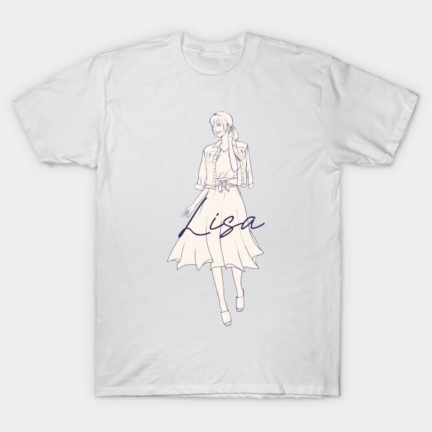 Lineart smile woman T-Shirt by Toonist